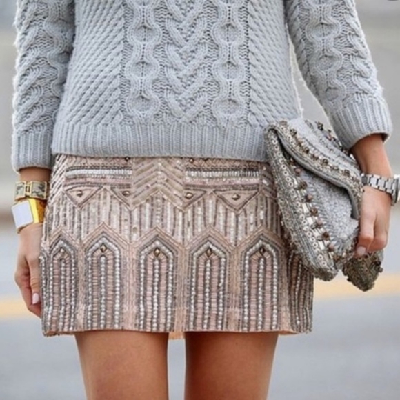 Club Monaco Beaded Skirt 00